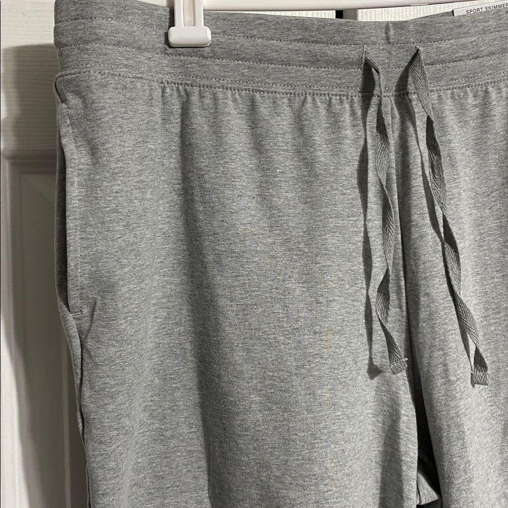 Karen Scott sport Capri NWT Heather gray skimmer cotton knit pants size LARGE - Picture 2 of 11